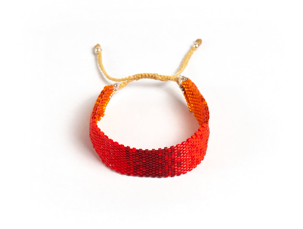Pulsera Miyuki grande explosión de rojos