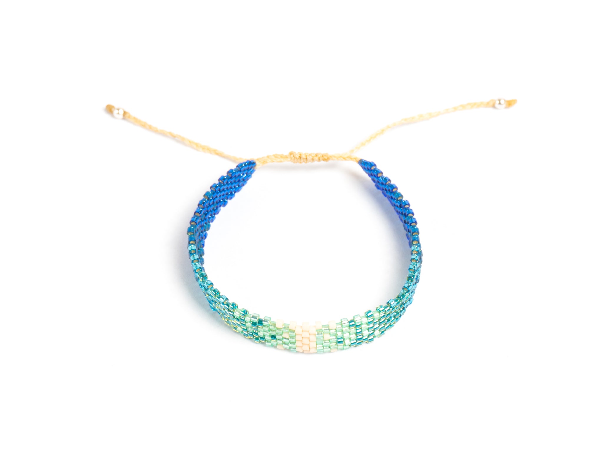 Pulsera Miyuki chica combinacion azules con blanco