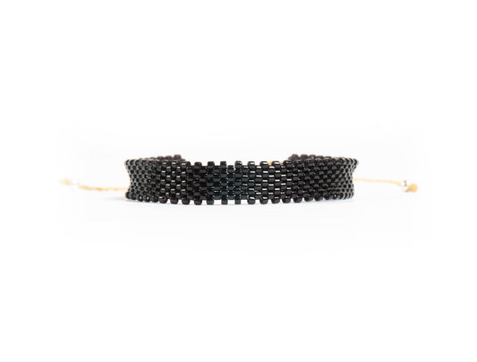 Pulsera Miyuki chica negra brillante