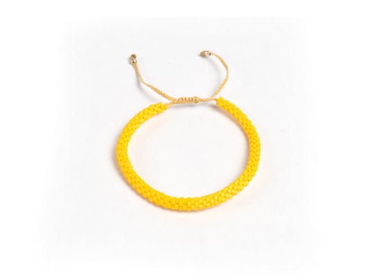 Pulsera Miyuki redonda amarilla