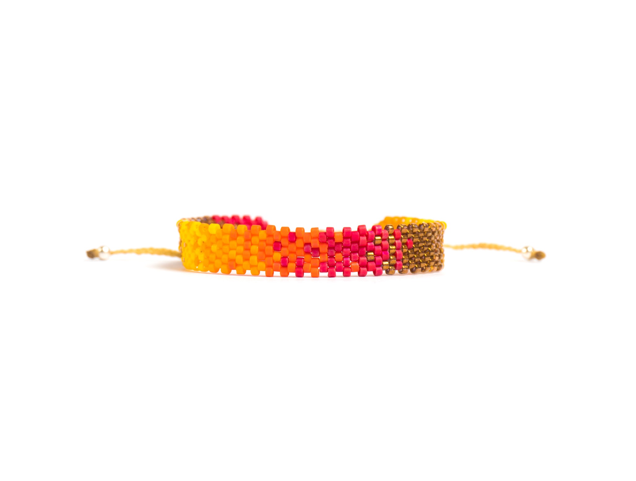Pulsera Miyuki chica combinacion naranja amarillo ocre
