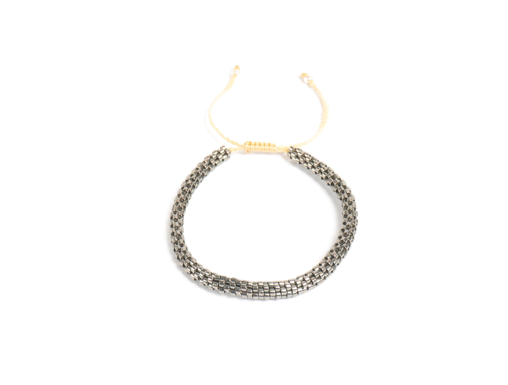 Pulsera Miyuki redondas gris