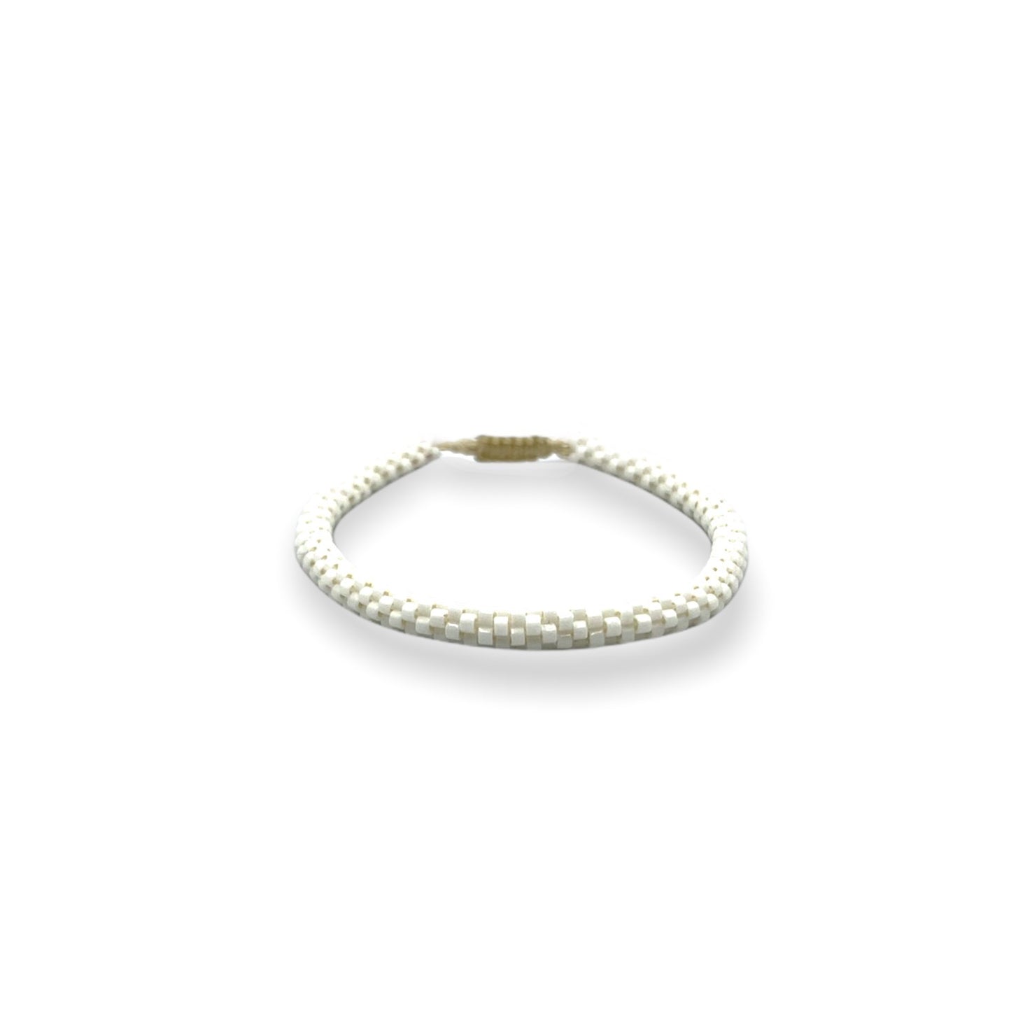 Pulsera Miyuki redonda blanca