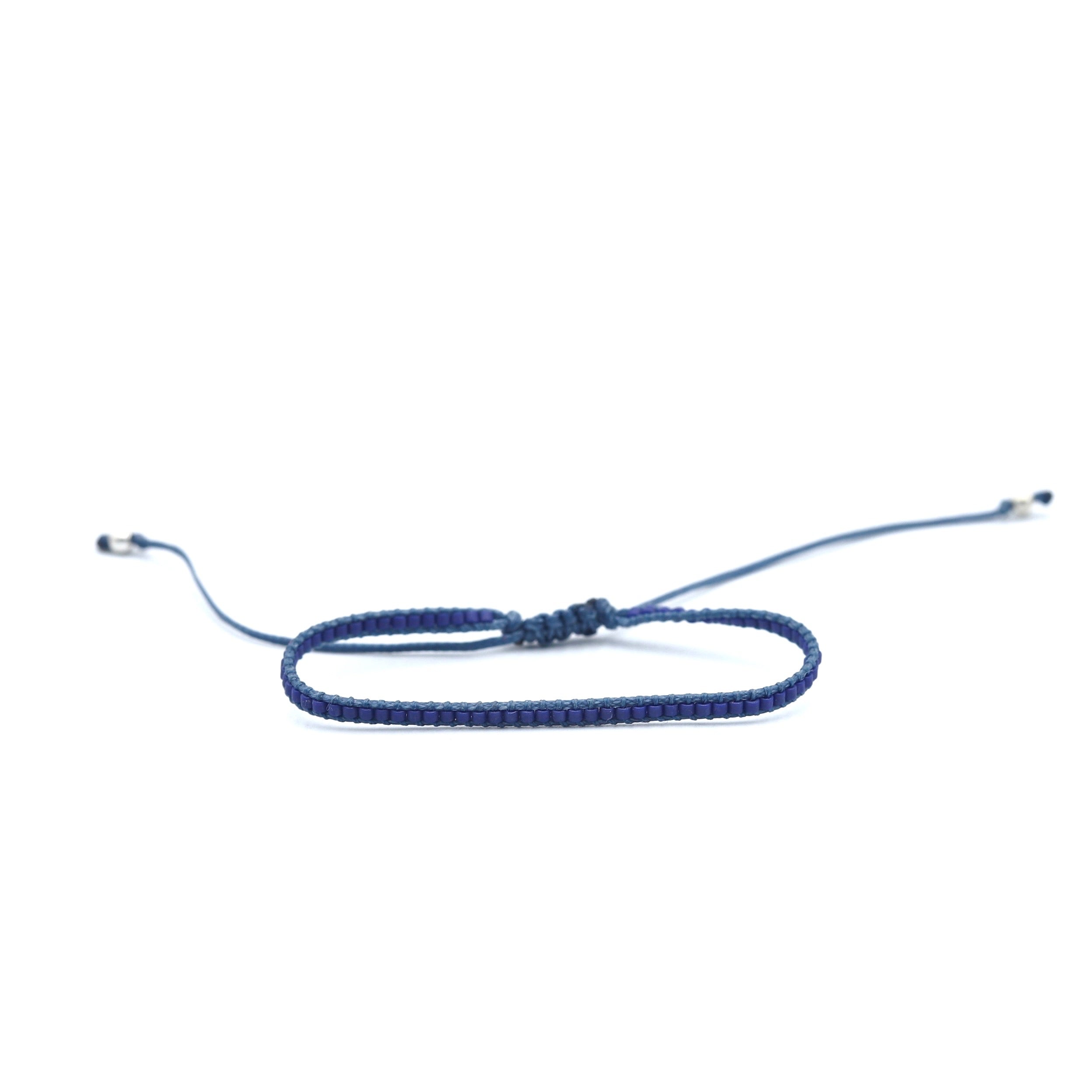 Pulsera Miyuki linea sencilla azul rey