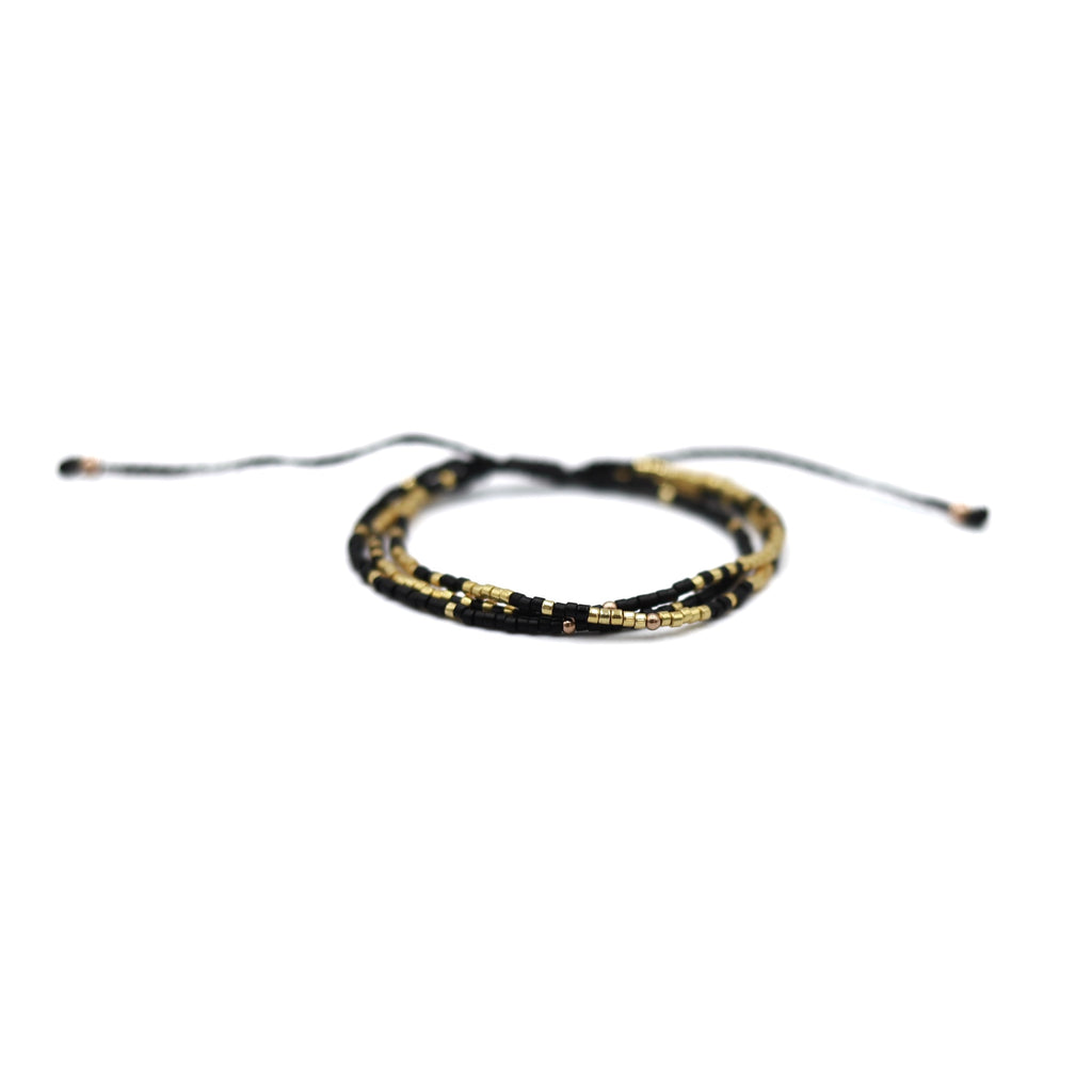 Pulsera Miyuki CLEO negro con dorado