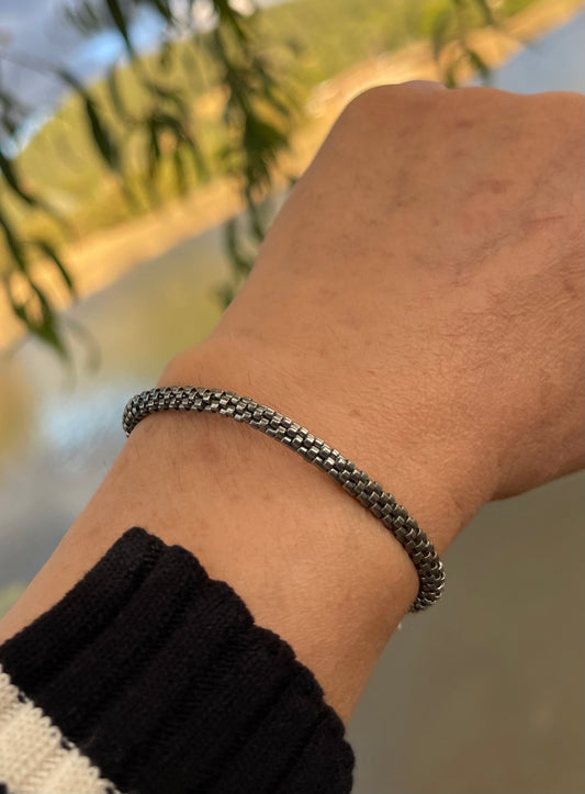 Pulsera Miyuki redondas gris